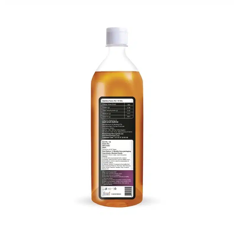 Original Mustard Cold Pressed Natural Oil 1L 2 1-Ltr-Mustard-Oil-Khomane