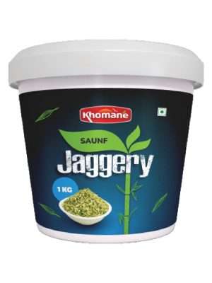 Khomane Agro Saunf Jaggery – Fennel Flavored Natural Sweetener | 500 gm / 1 kg