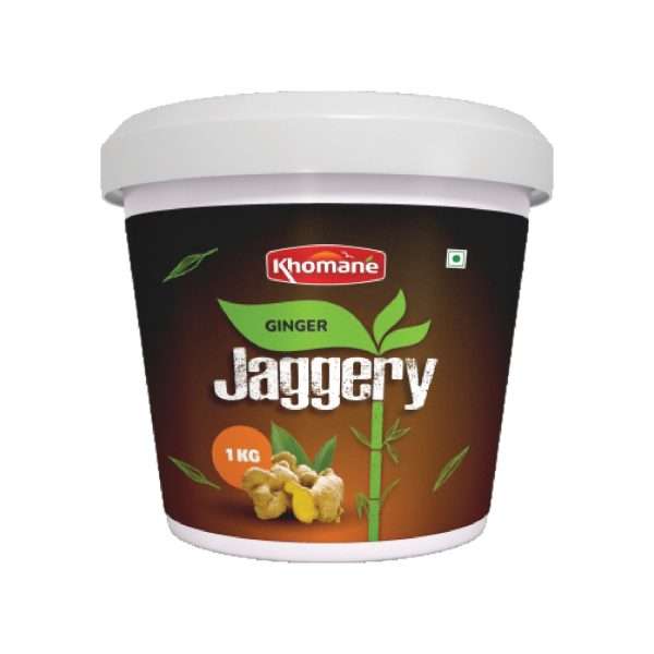 Khomane Agro Ginger Jaggery – Spiced Natural Sweetener with Ginger Flavour| 500g / 1 kg