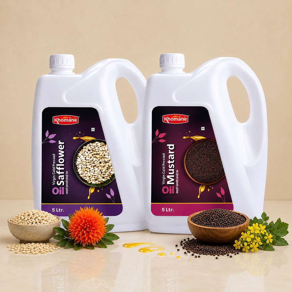 Cold Pressed Safflower & Mustard Oil Combo 5L