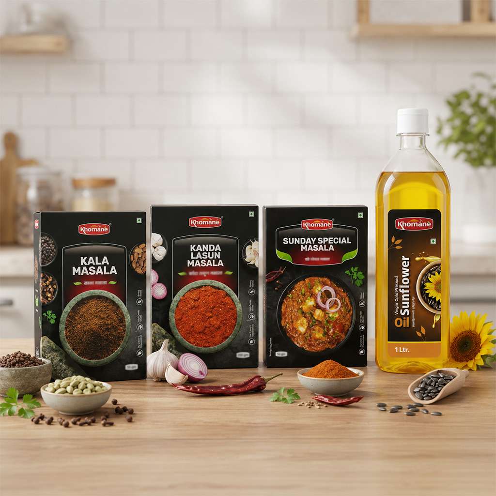 Kala Masala, Kanda Lasun Masala & Sunflower Oil Combo