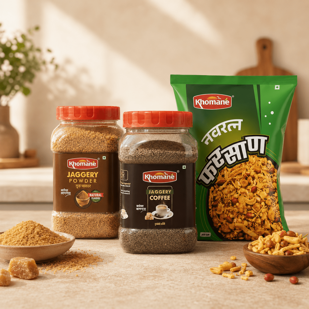 Navratna Farsan, Natural Jaggery Tea & Jaggery Coffee Combo