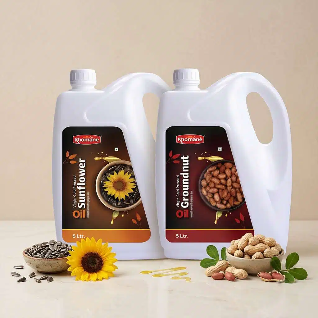 Cold Pressed Groundnut & Sunflower Oil Combo 5L 1 Cold Pressed Groundnut & Sunflower Oil Combo 5L