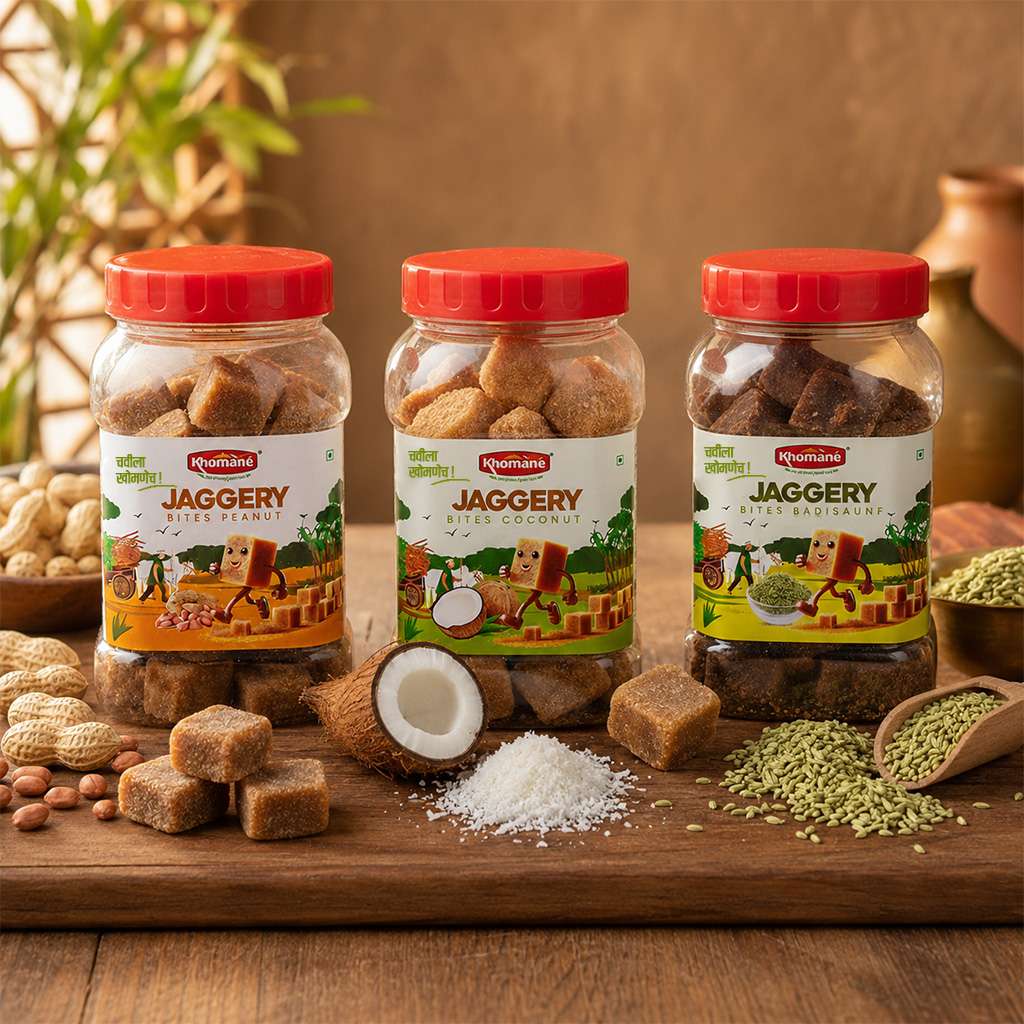 Coconut, Peanut & Saunf Jaggery Cubes Combo