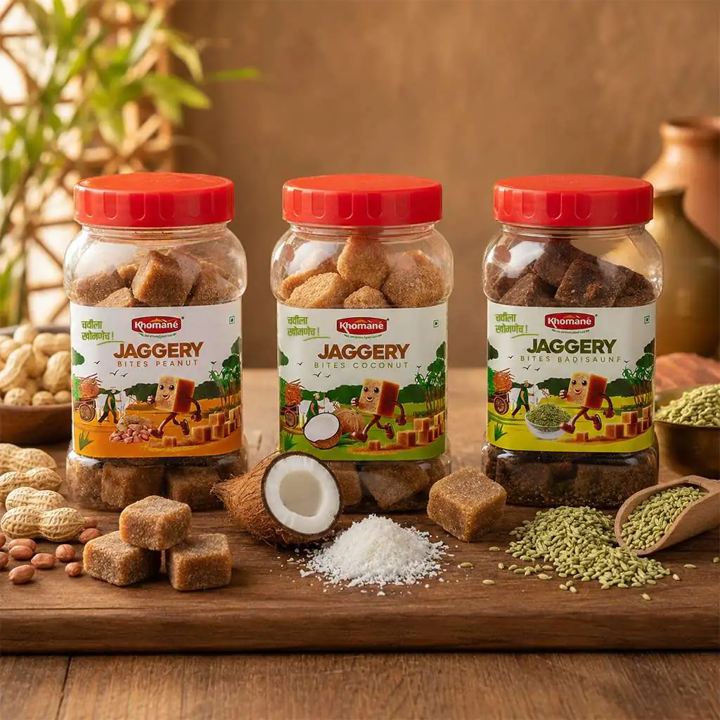 Coconut, Peanut & Saunf Jaggery Cubes Combo 1 Coconut, Peanut & Saunf Jaggery Cubes Combo