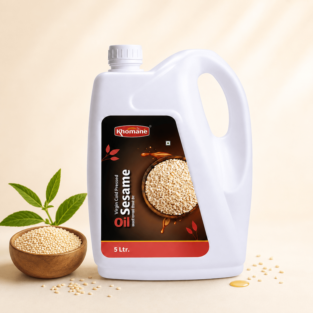 Original White Sesame Cold Pressed Natural Oil 5L.